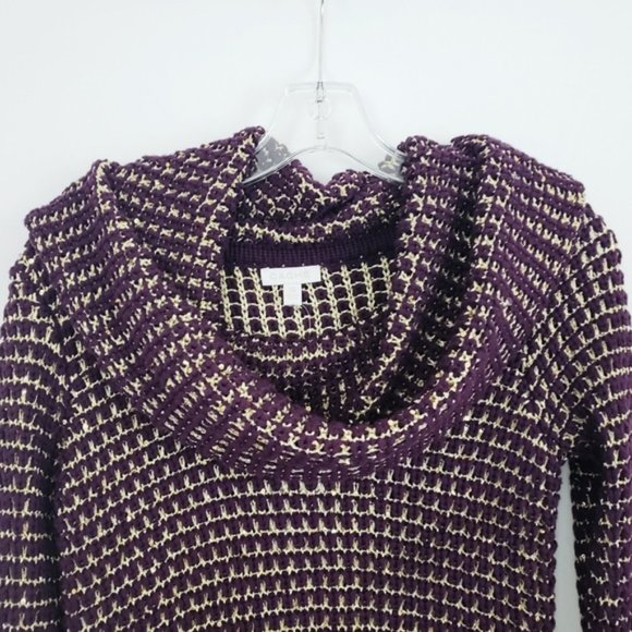 Cache Pullover Burgundy/Metallic Gold Sweater  XS*  See description - Picture 1 of 6